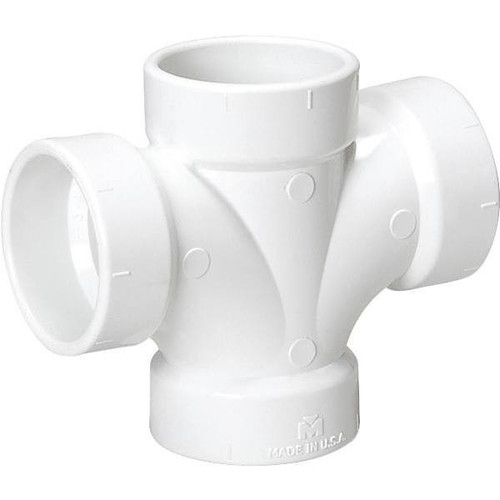 Nibco 1-1/2 In. PVC DWV All Hub Double Sanitary Tee