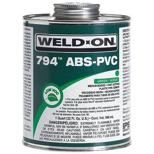Weld-On 8 Oz. ABS PVC 794 Transition Cement (Green)