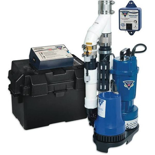 PRO Series Pumps 1/3 HP Primary And Phcc-1850 Battery Backup Sump Pump System