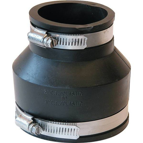 Fernco 3 In. X 2 In. Flexible PVC Clamp Reducer Coupling