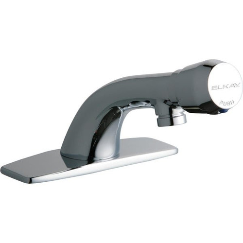 Elkay Metering Lavatory Faucet, 1 Gpm, 2.125" Spout, Chrome, 1 Handle