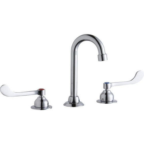 Elkay Food Service Faucet, 1.5 Gpm, 8" Center, Chrome, 2 Handles