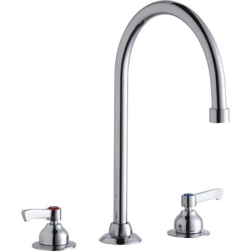 Elkay Food Service Faucet, 1.5 Gpm, 8" Center, Chrome, 2 Handles