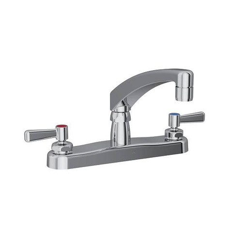 Elkay Food Service Faucet, 1.5 Gpm, 8" Center, Chrome, 2 Handles