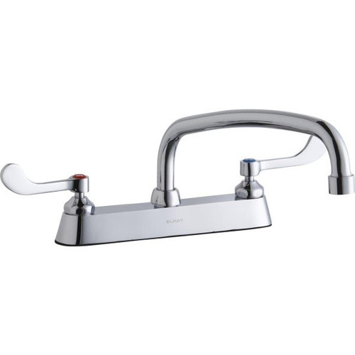 Elkay Universal Food Service Faucet, 2.2 Gpm, 8" Center, Chrome, 2 Handles