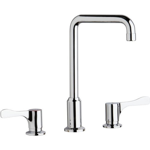 Elkay Food Service Faucet, 1.5 Gpm, 4" Center, Chrome, 2 Handles