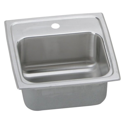 Elkay Single Bowl Stainless Steel Top Mount Bar Sink 15 X 15 X 6" 1 Hole