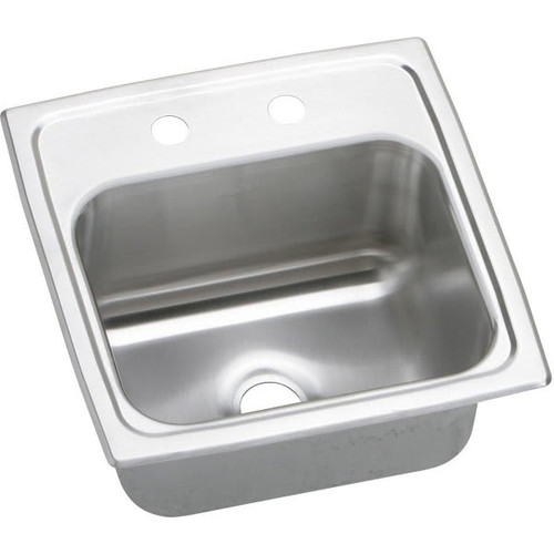Elkay Single Bowl Stainless Steel Top Mount Bar Sink 15 X 15 X 6" 2 Hole