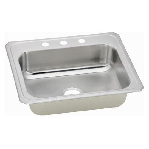 Elkay Single Bowl Stainless Steel Top Mount Sink 25 X 21-1/4 X 7" 4 Hole