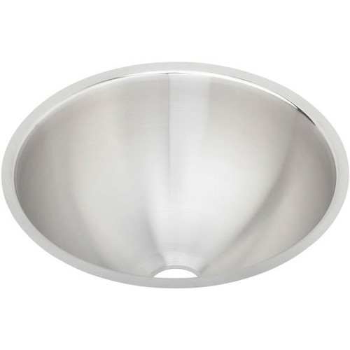 Elkay Round Stainless Bathroom Sink With Overflow 14-3/8 X 14-3/8 X 6"