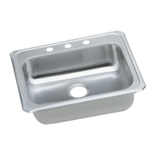 Elkay Single Bowl Stainless Steel Top Mount Sink 25 X 21-1/4 X 5-3/8" 4 Hole