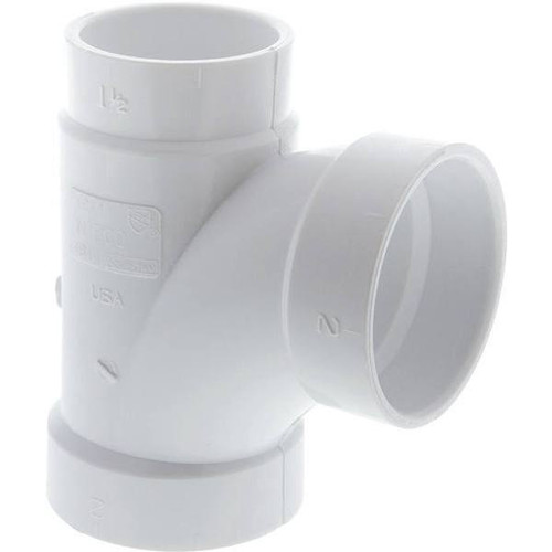Nibco 2 In. 1-1/2 In. X 2 In. PVC All Hub Sanitary Reducing Tee