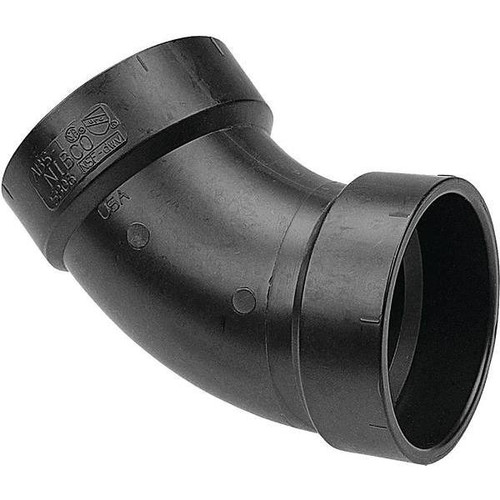 Nibco 3 In. ABS DWV 45-Degree Hub X Hub Elbow