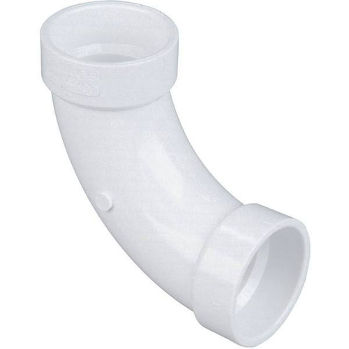 Nibco 4 In. PVC DWV 90-Degree Hub X Hub Long-Turn Elbow