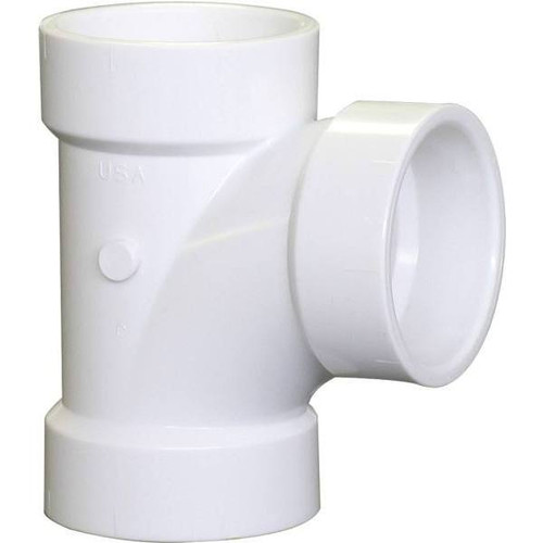Nibco 4 In. X 4 In. X 3 In. PVC DWV All Hub Sanitary Tee Fitting
