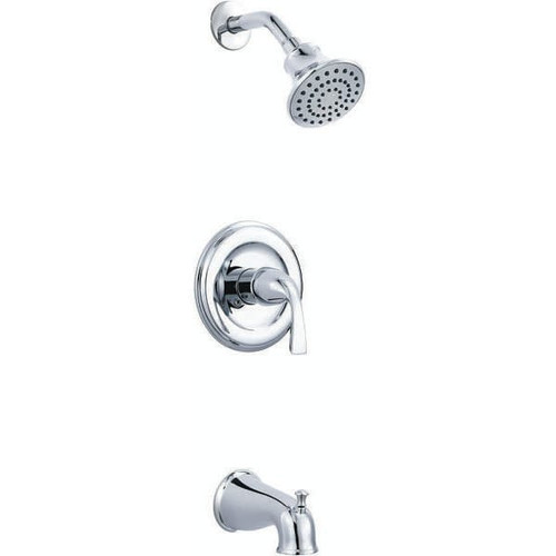 Seasons Raleigh Lever Handle Tub Spout And Round 1.8 GPM Showerhead Assembly Kit, Chrome