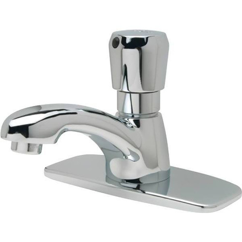 Zurn Single-Hole Metering Faucet 0.5 GPM With Vandal-Resistant Spray And 4 In. Plate