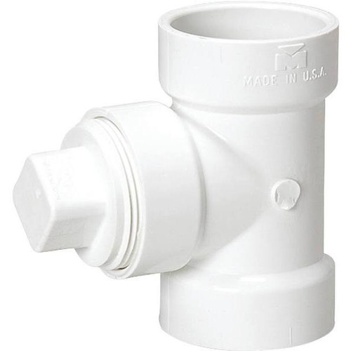 Nibco 1-1/2 In. PVC DWV Hub X Hub X Fpt Cleanout Plug Tee