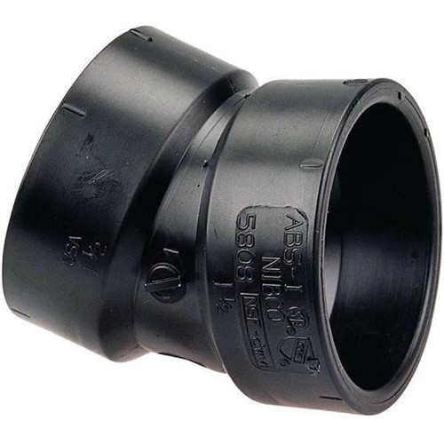 Nibco 4 In. ABS DWV 22-1/2-Degree Hub X Hub Elbow