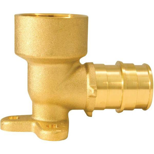 Apollo PEX-A  3/4" X 3/4", Brass, Expansion Barb, Female Pipe, 90 Deg Drop-Ear Elbow