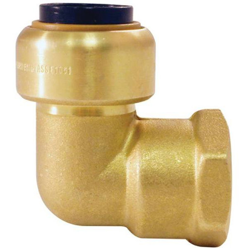 Tectite 1/2 In. X 1/2 In. Push-To-Connect Female Pipe Thread 90-Degree Elbow (Brass)