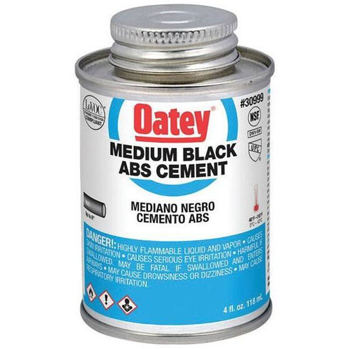 Oatey 4 Oz, Medium Black ABS Cement