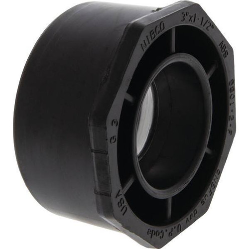 Nibco 3 In. X 1-1/2 In. ABS DWV Spigot X Hub Flush Bushing