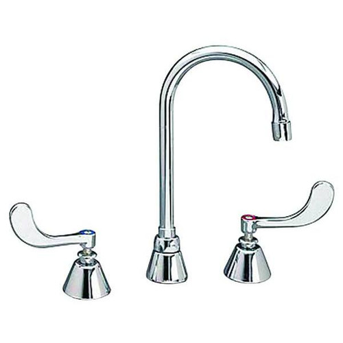 Chicago Faucets 8 In. Widespread High-Arc Faucet, 5-1/4 In. Gooseneck (Chrome)