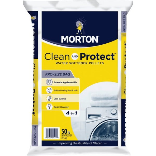 Morton Salt Water Softening Salt Pellets With 2 Mild Cleaning Acids 50 Lb Bag