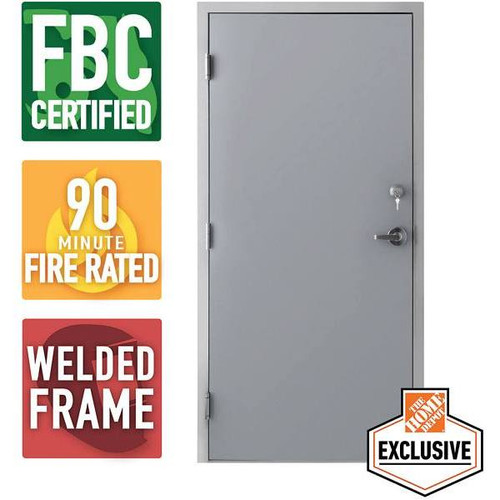 Armor Door 36 In. X 84 In. Storm Series Fbc-Approved Steel Door W/ 90 Min. Fire Rating