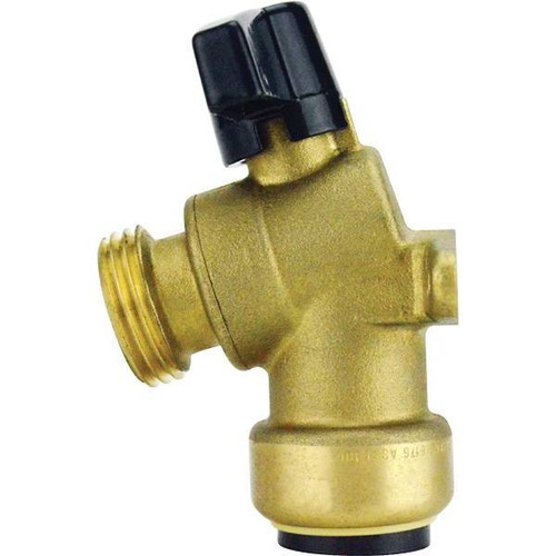Tectite 3/4" Brass Push-To-Connect X 3/4" Garden Hose Valve With Drop Ear