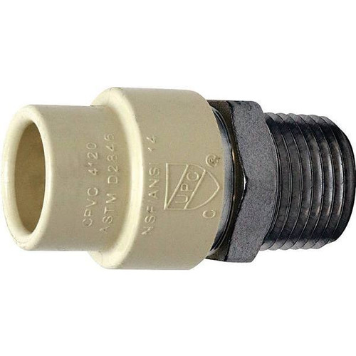 Apollo Cpvc Cts Slip Mpt Adapter, 1/2" X 1/2", Stainless Steel