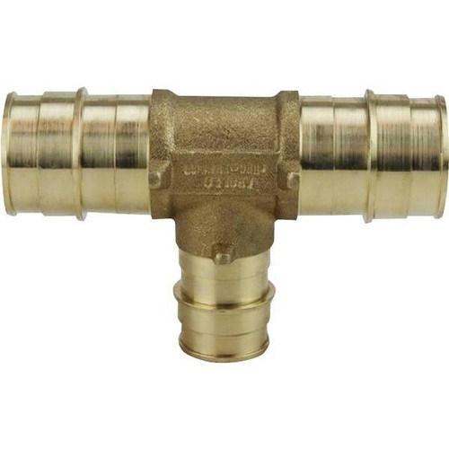 Apollo PEX-A Expansion Barb Reducing Tee, \1" X 1" X 3/4", Brass