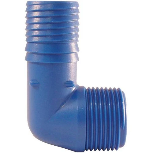 Apollo 1 In. Barb Insert Blue Twister Polypropylene 90-Degree X Mpt Elbow Fitting