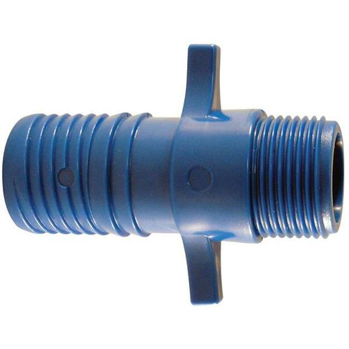 Apollo 1 In. Barb Insert Blue Twister Polypropylene X 3/4 Mpt Adapter Fitting