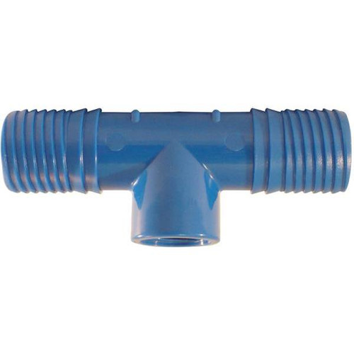 Apollo 1 In. X 1/2 In. Barb Insert Blue Twister Polypropylene X Fpt Tee Fitting