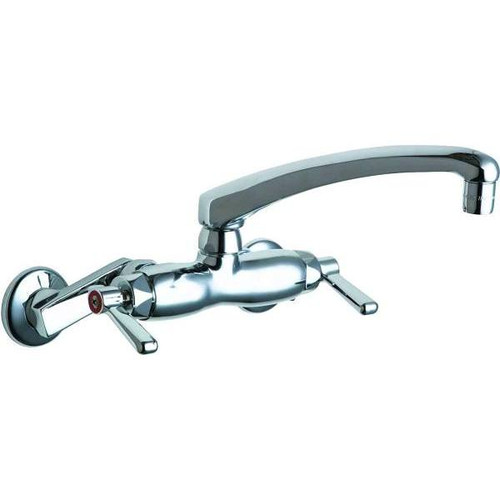 Chicago Faucets 2-Handle Kitchen Faucet Chrome With 8 L Type Swing Spout