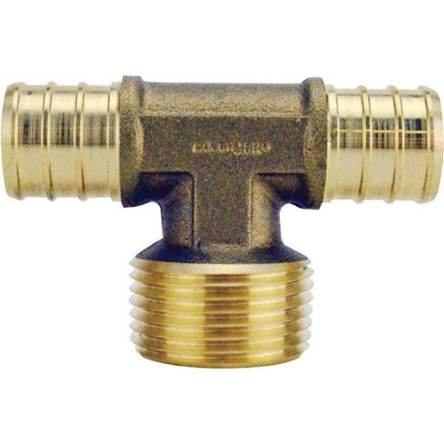 Apollo 3/4 In. Brass PEX-B Barb X 3/4 In. Male Pipe Thread Adapter Tee