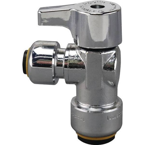 Tectite 1/2chrome-Plated Brass Ptc X 1/4ptc Quarter-Turn Angle Stop Valve