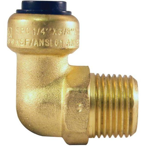 Tectite 1/4 In. Brass Push-To-Connect X 3/8 In. Male Pipe Thread 90 Deg. Elbow