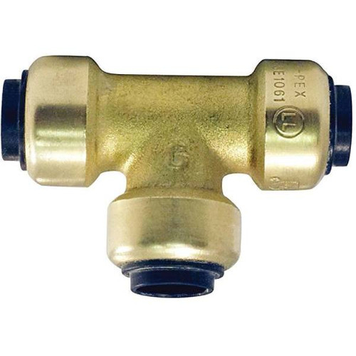 Tectite 1/4 In. Brass Push-To-Connect Tee Fitting
