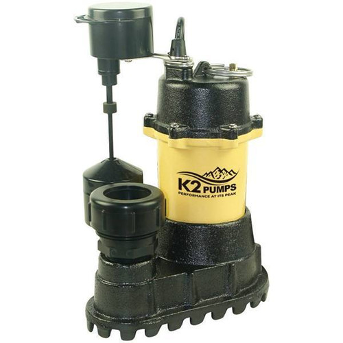 K2 1/2 HP Submersible Sump Pump W/ Vertical Switch