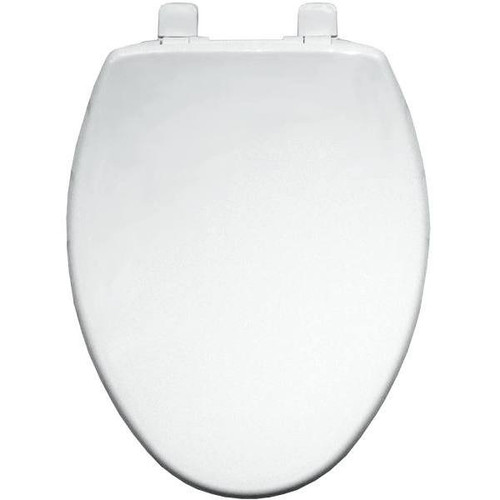 Bemis Whisper-Close Stay-Tite Elongated Plastic Closed Front Toilet Seat In White