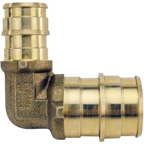 Apollo 1/2" X 3/4", Brass, PEX-A Expansion Barb Reducing 90-Deg. Elbow