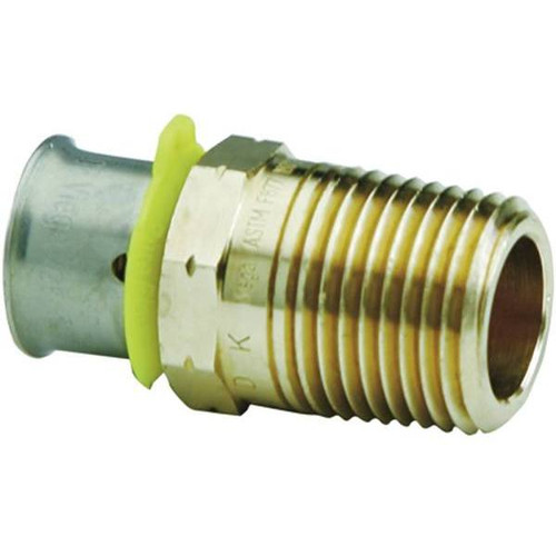 Viega Pureflow 3/4 In. Press X 3/4 In. Mpt Zero-Lead Bronze Adapter Fitting