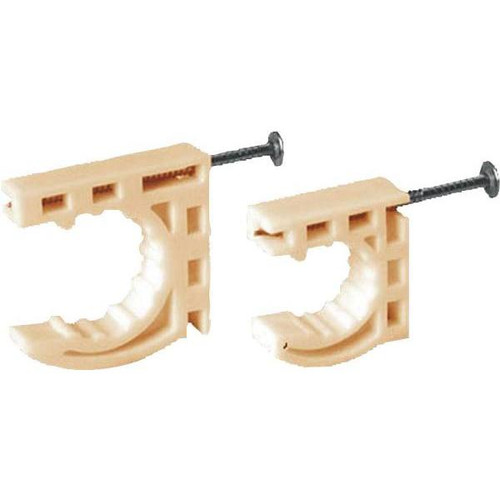 Water-Tite Right Strap 3/4" Plastic Multi-Functional Pipe Clamps With Preloaded Nail, Package Of 20