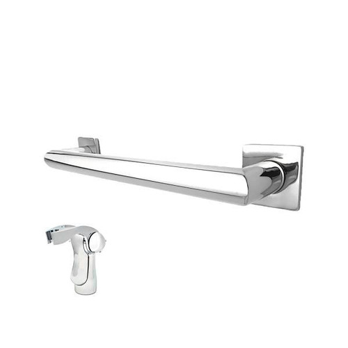 Preferred Bath Grab Bar 24 X 1.25" Handheld Shower Holder Polished Ss Blended
