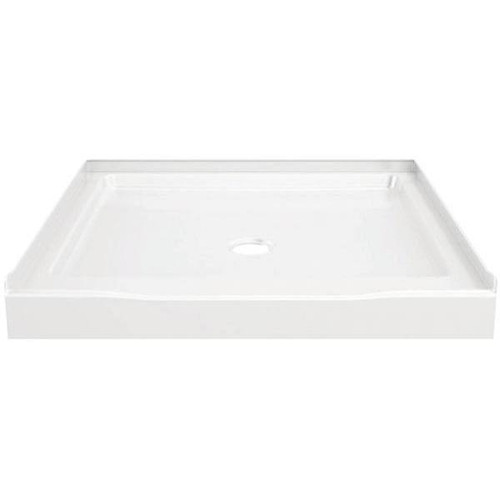 Delta 36" X 36" Alcove Shower Pan Base W/ Center Drain, High Gloss White