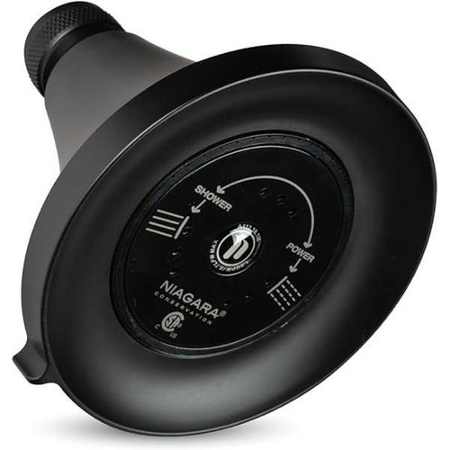 Niagara Earth Luxe 3 Sprays 1.5 GPM Fixed Mount Showerhead In Matte Black