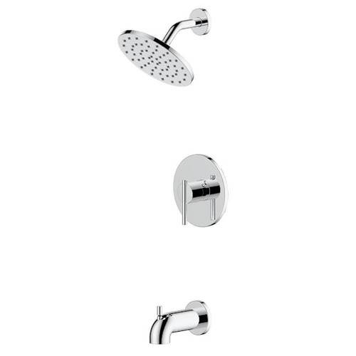 Seasons Westwind Lever Handle Tub Spout And Round 1.8 GPM Showerhead Assembly Kit, Chrome